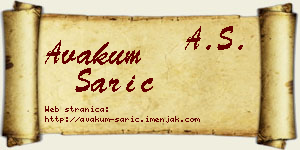 Avakum Sarić vizit kartica